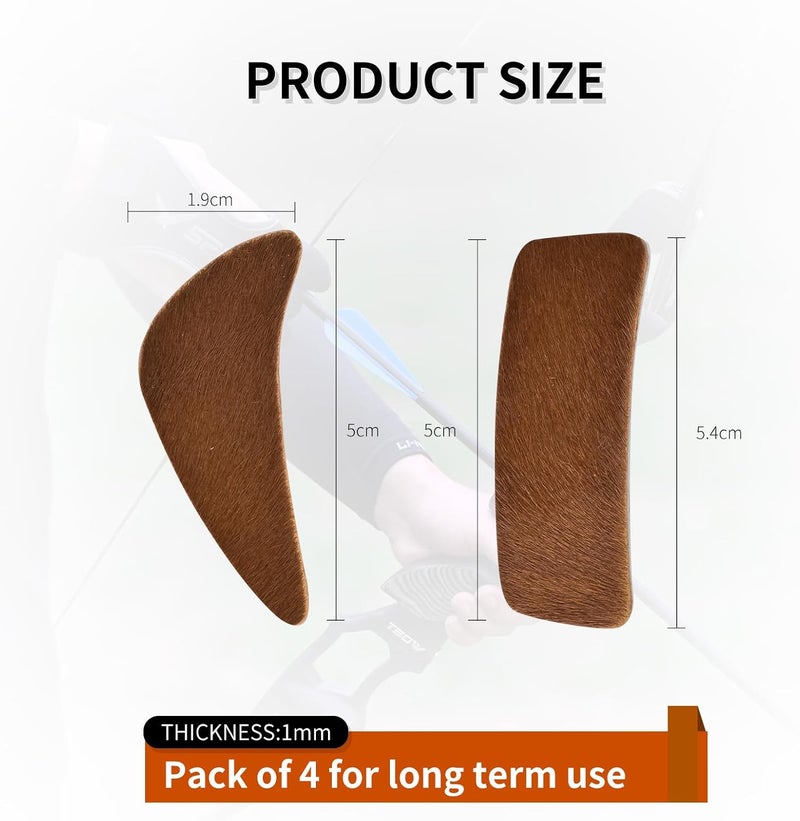 SP.G Arrow Rest for Recurve Bow - 4 Pairs Fur Recurve Arrow Rest Adhesive Bow Shelf Rest Stick on Traditional Recurve Bow for Hunting Shooting Archery Practice - Image 2